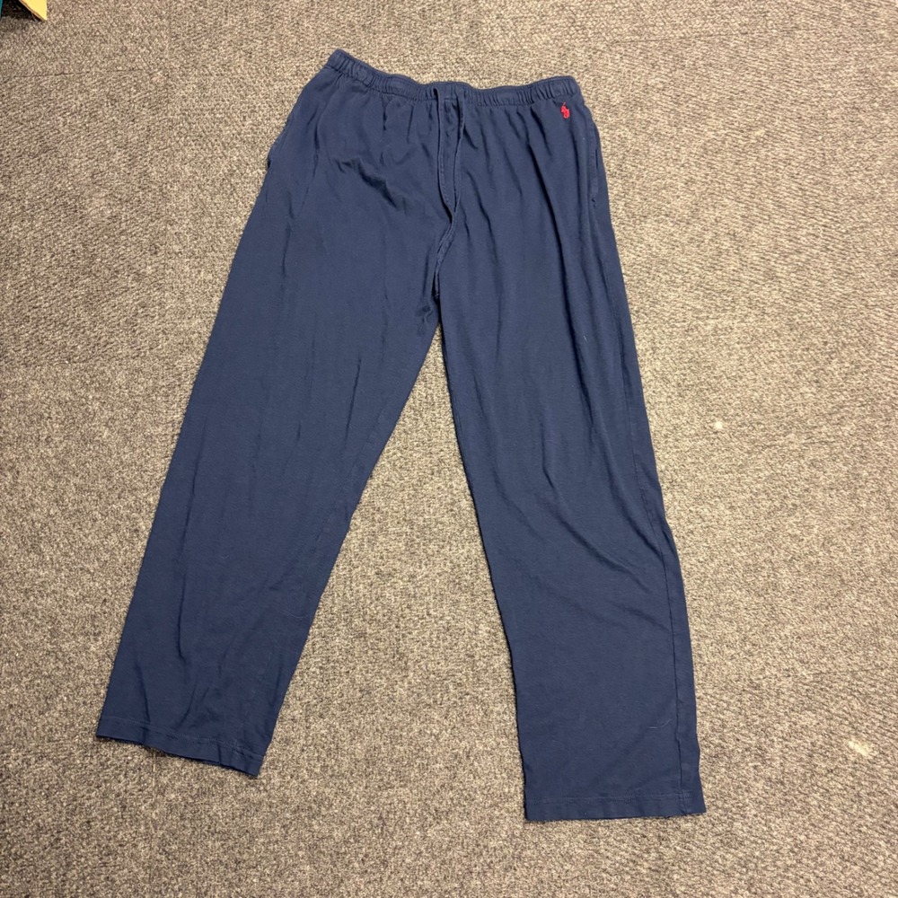 Polo Ralph Lauren Mens Navy Blue Sleepwear Pajama Pants Large Red Pony Logo